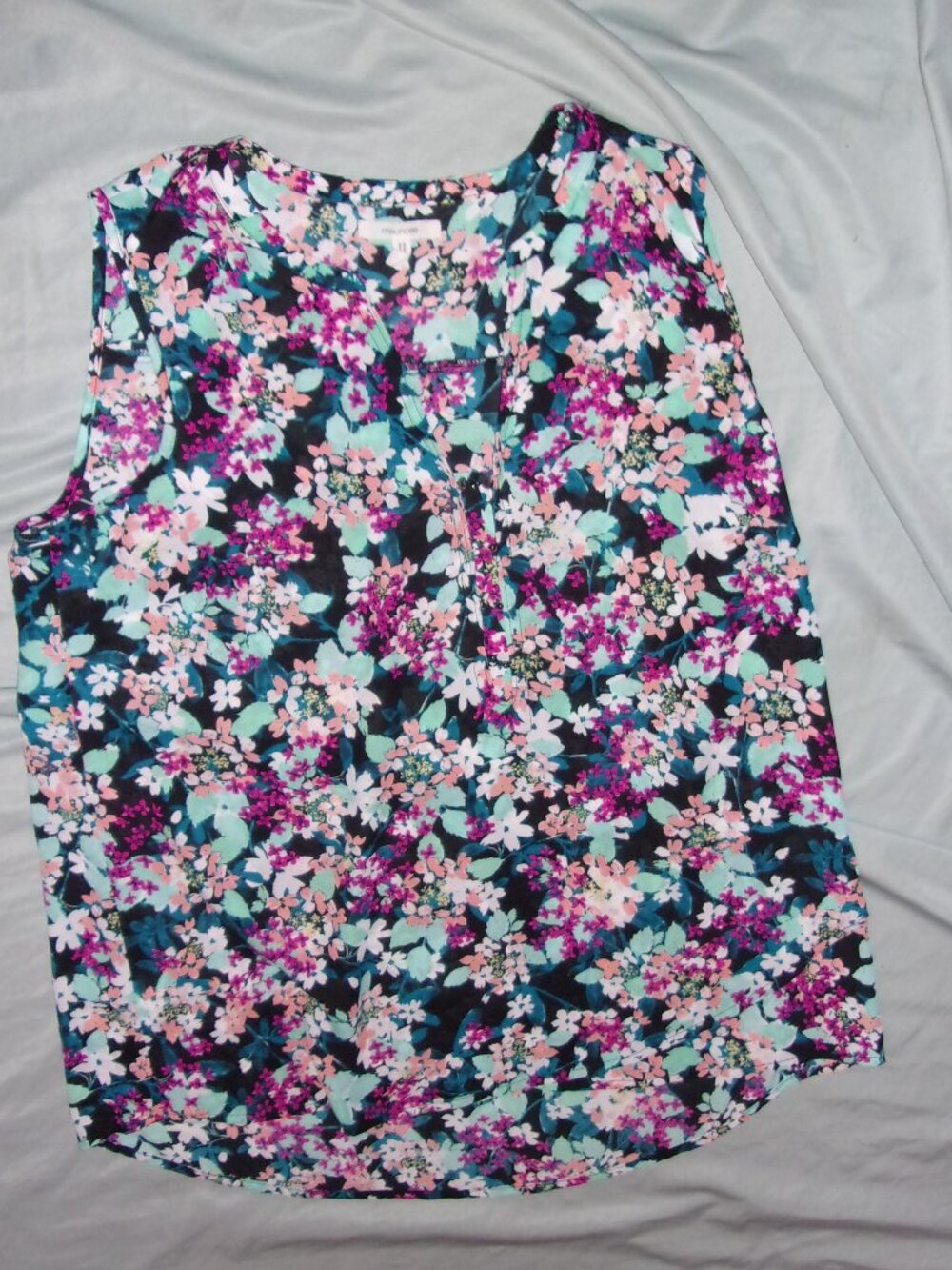 size large womens purple black casual dress tank top career shirt blouse - Picture 2 of 4